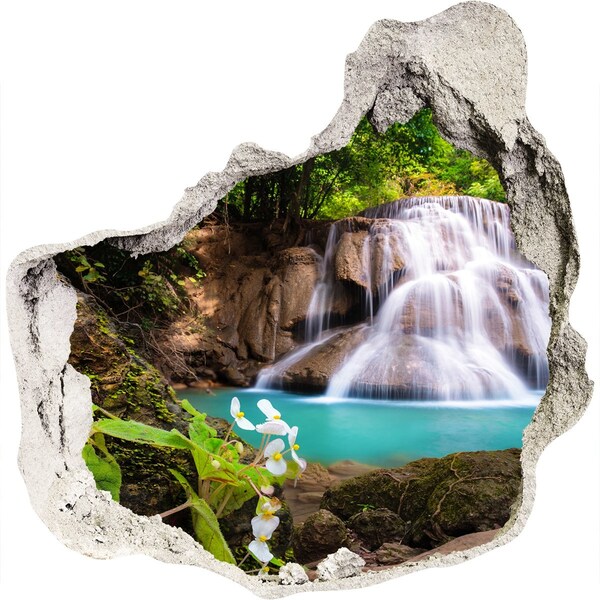 Fototapet 3D gaură în perete cascada Thailanda