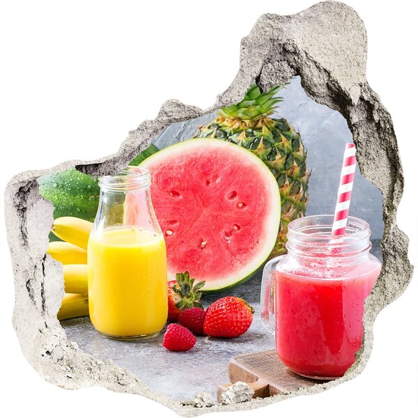 Autocolant gaură 3D Paradisul cocktailurilor cu fructe