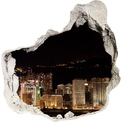 Autocolant 3D gaura cu priveliște Panoramă nocturnă a orașului