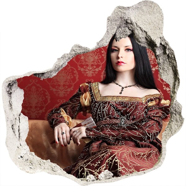 Autocolant 3D gaura cu priveliște Prințesa în ruine