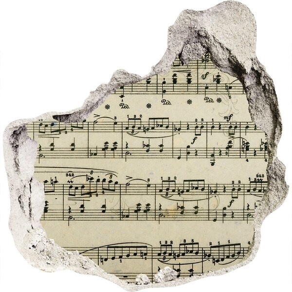 Fototapet un zid spart cu priveliște Gaură muzicală în perete