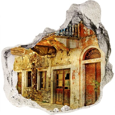 Autocolant gaură 3D O casă în ruine într-un cadru pitoresc