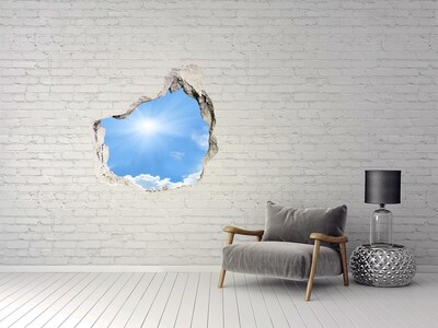 Autocolant 3D gaura cu priveliște Cer cu raze de soare