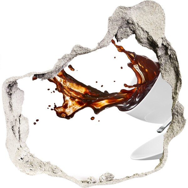 Autocolant autoadeziv gaură Cafea care se varsă printr-o gaură în perete
