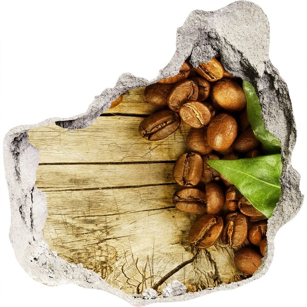 Autocolant gaură 3D Cafea într-o gaură de beton