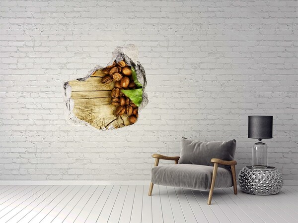Autocolant gaură 3D Cafea într-o gaură de beton