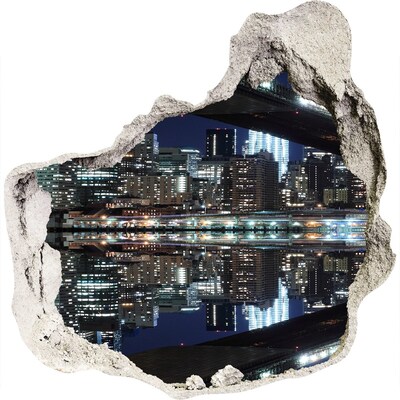 Autocolant autoadeziv gaură Panoramă nocturnă a orașului