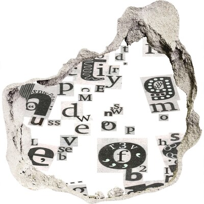 Autocolant 3D gaura cu priveliște Gaură literară în perete