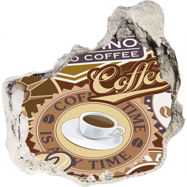 Autocolant gaură 3D Plăcerea cafelei