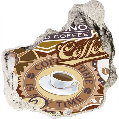 Autocolant gaură 3D Plăcerea cafelei