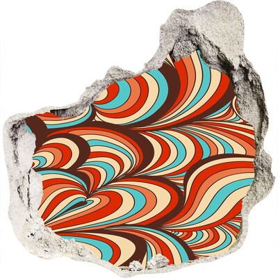 Autocolant un zid spart cu priveliște Un vârtej colorat de modele