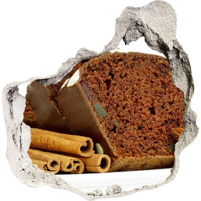 Fototapet 3D gaură în perete Tort de ciocolată cu condimente