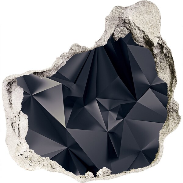 Autocolant un zid spart cu priveliște Negru, adâncime geometrică