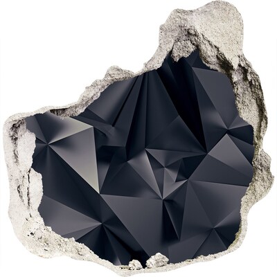 Autocolant un zid spart cu priveliște Negru, adâncime geometrică