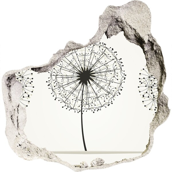 Autocolant gaură 3D Păpădii pe perete