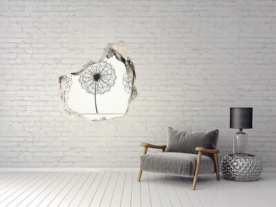 Autocolant gaură 3D Păpădii pe perete