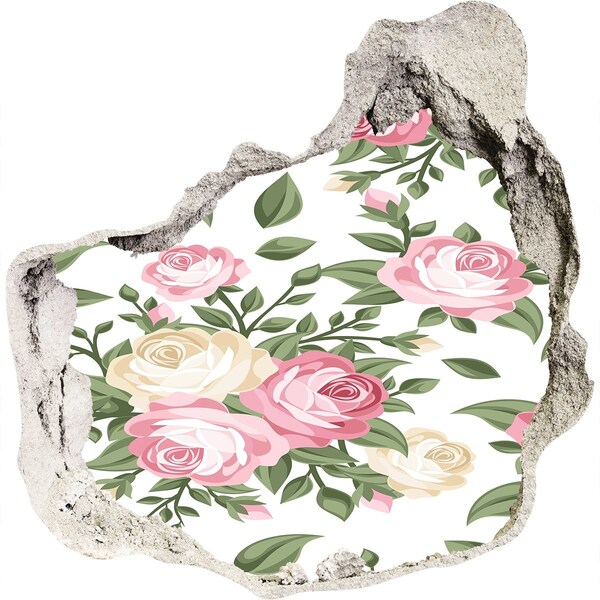 Autocolant gaură 3D Grădina de flori „Gaură în perete”