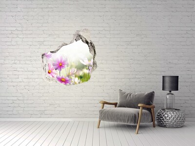 Autocolant autoadeziv gaură Un paradis al florilor în spatele zidului