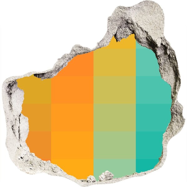 Autocolant 3D gaura cu priveliște Gaură colorată în perete