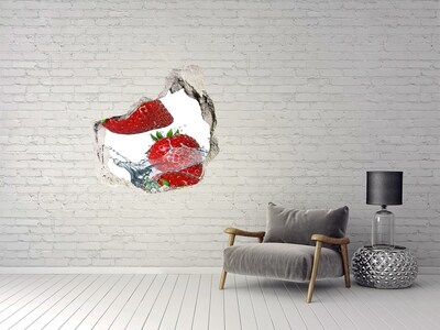 Autocolant 3D gaura cu priveliște Căpșuni și apă