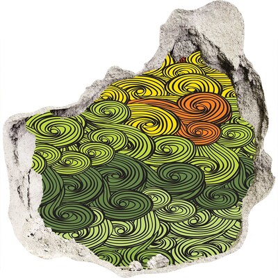 Autocolant un zid spart cu priveliște Vârtejuri colorate pe perete