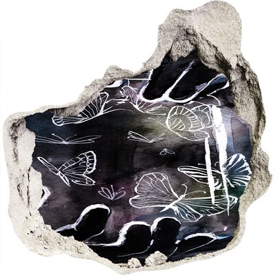 Autocolant un zid spart cu priveliște Fluturi într-un spațiu magic