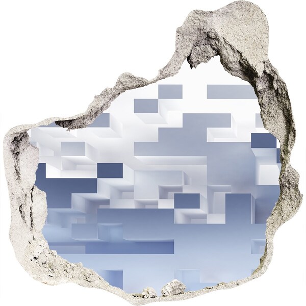 Fototapet un zid spart cu priveliște Spațiu abstract în nuanțe de albastru