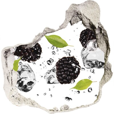 Autocolant 3D gaura cu priveliște Explozie de fructe în beton