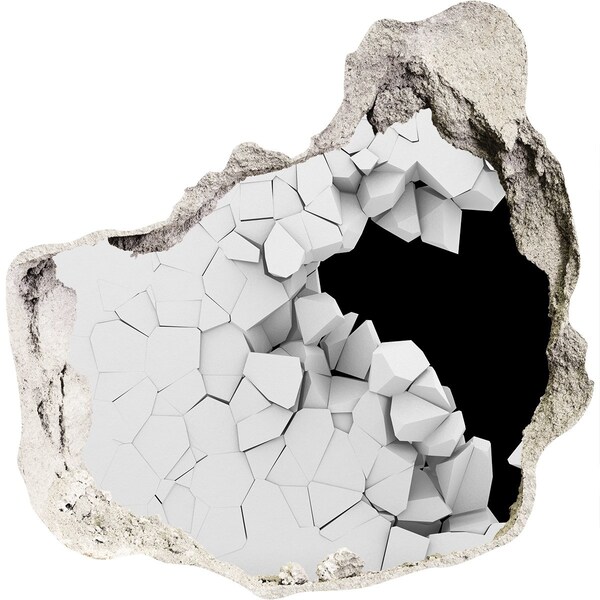 Autocolant de perete gaură 3D Un zid spart cu vedere spre gol