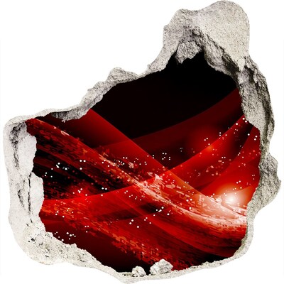 Fototapet 3D gaură în perete Vârtej roșu în beton