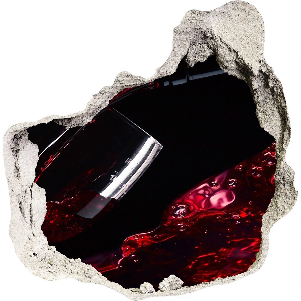 Autocolant 3D gaura cu priveliște vin rosu