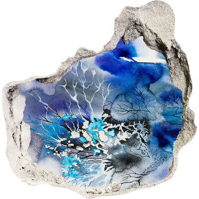 Autocolant un zid spart cu priveliște Lumea subacvatică din gaură