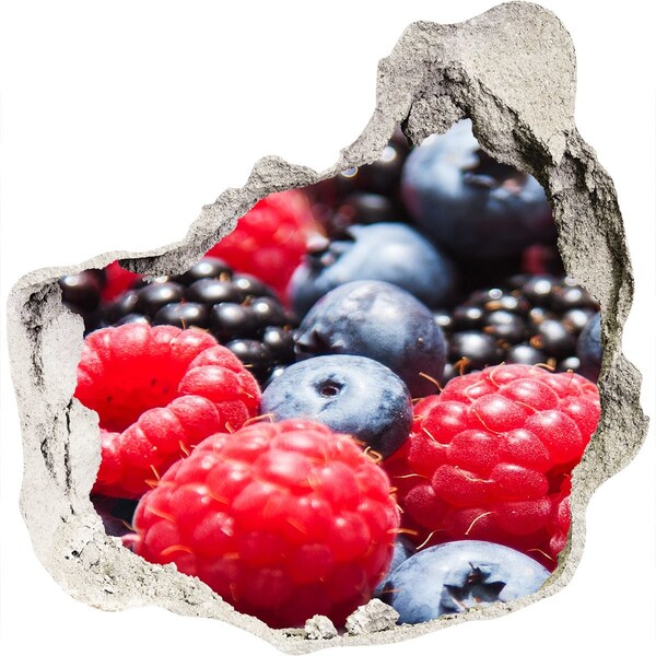 Fototapet 3D gaură în perete Explozie de fructe