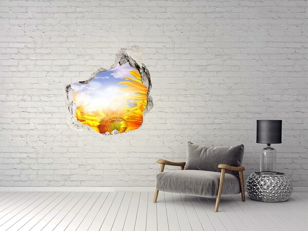 Autocolant autoadeziv gaură Floarea-soarelui în lumina soarelui