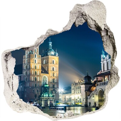 Fototapet 3D gaură în perete Cerul nopții din Cracovia