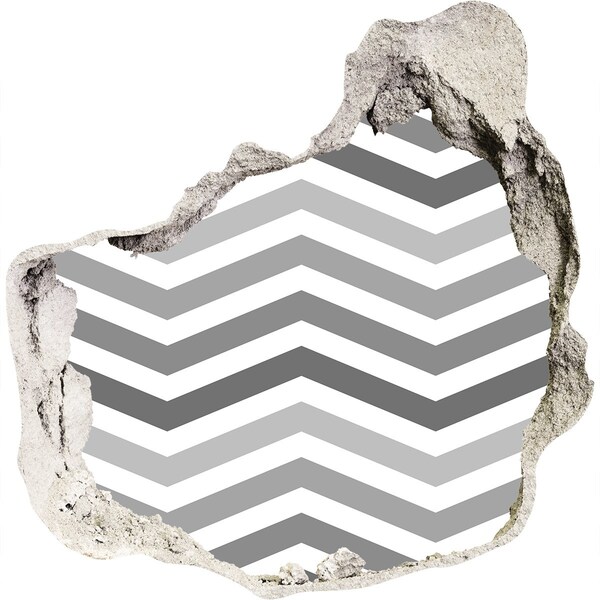 Autocolant 3D gaura cu priveliște Zid Chevron rupt