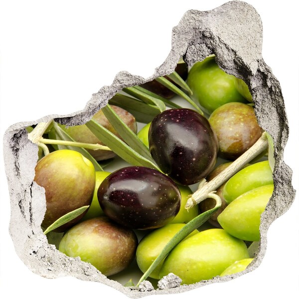 Fototapet un zid spart cu priveliște Măsline în beton