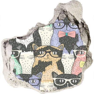 Autocolant autoadeziv gaură Pisici cu ochelari