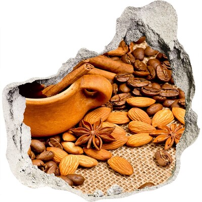 Autocolant autoadeziv gaură O masă cu cafea la o gaură în perete