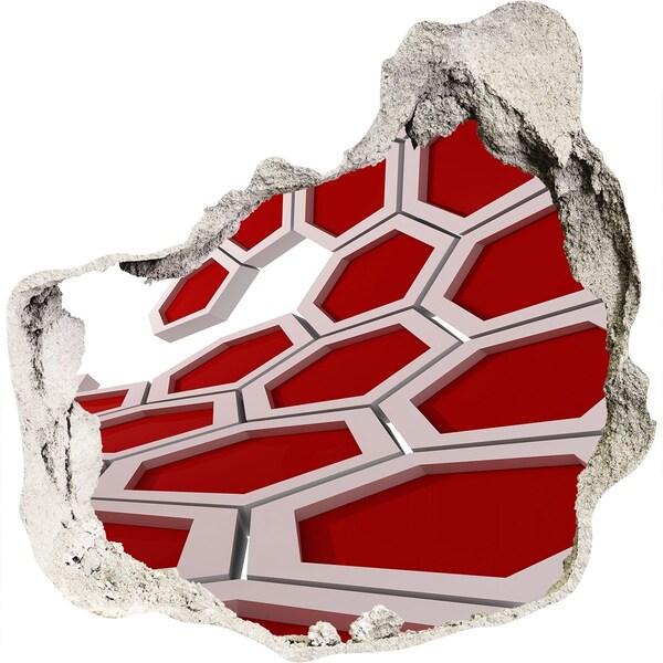 Autocolant autoadeziv gaură Labirint roșu în beton