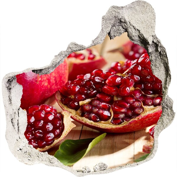 Autocolant gaură 3D Rodie într-o gaură în perete