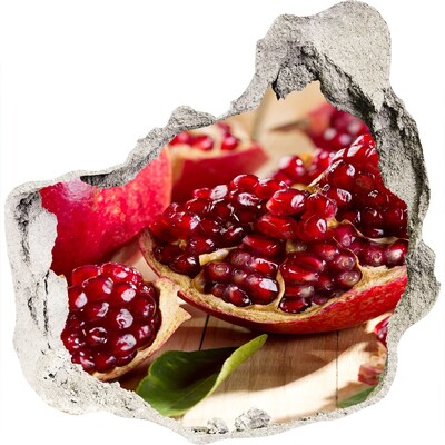 Autocolant gaură 3D Rodie într-o gaură în perete