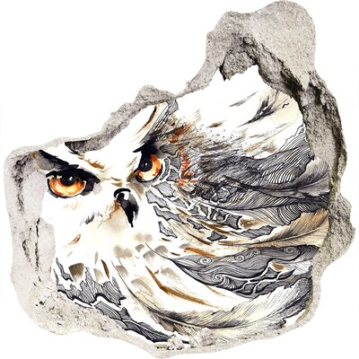 Fototapet 3D gaură în perete O bufniță în zbor