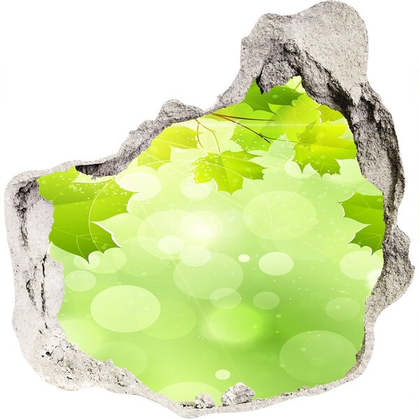 Autocolant 3D gaura cu priveliște O oază verde printre frunze