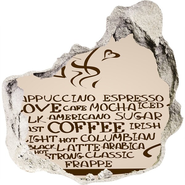 Autocolant de perete gaură 3D Oază de cafea