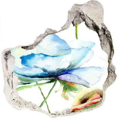 Autocolant 3D gaura cu priveliște Un vis floral în beton