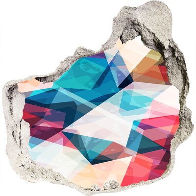 Autocolant 3D gaura cu priveliște Lumea cristalină colorată