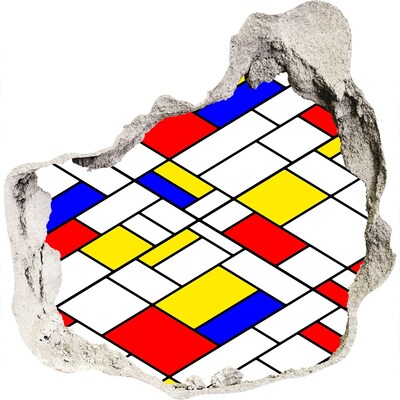 Autocolant autoadeziv gaură Model abstract în stilul lui Mondrian