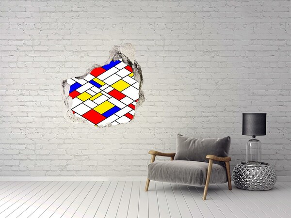 Autocolant autoadeziv gaură Model abstract în stilul lui Mondrian