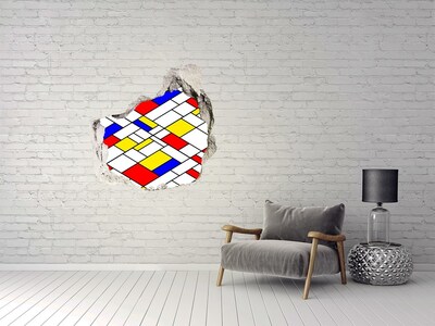 Autocolant autoadeziv gaură Model abstract în stilul lui Mondrian